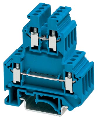Phoenix Contact Multi-Level Terminal Block; UKK 3 BU; 20A; 600V; 2-Level; #28 - #12; Screw Connection; Blue